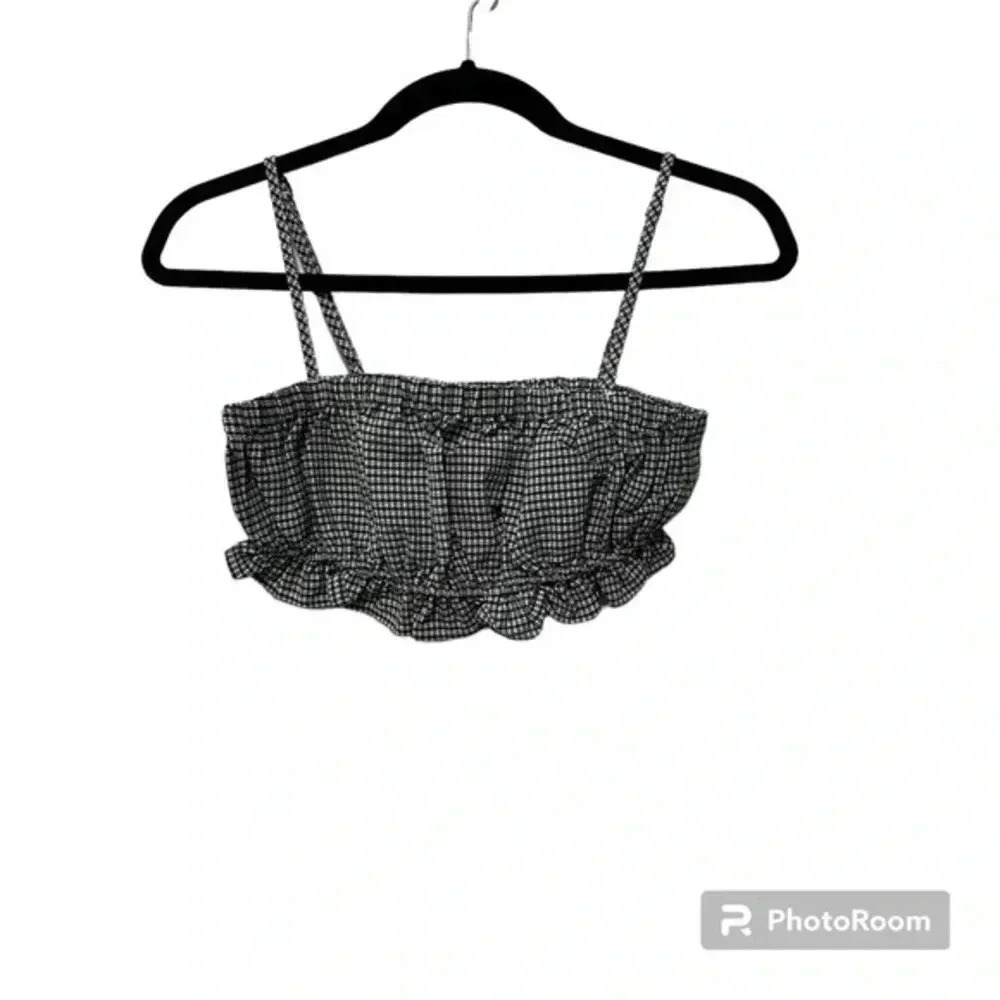 Honey punch plaid gingham bandeau crop top Small